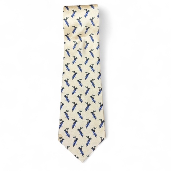Lord & Taylor Other - Lord & Taylor Silk Golf Tie ⛳️ Yellow Golf Print Necktie Men’s Vintage